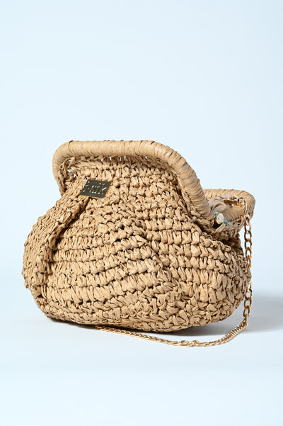 BORSA POUCHE RAFFIA