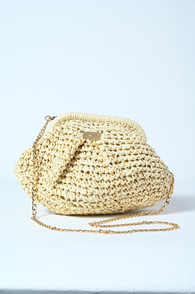 BORSA POUCHE RAFFIA