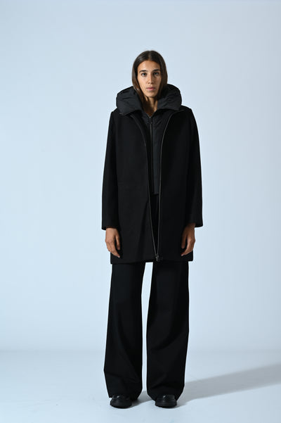 CAPPOTTO IN PANNO CON INSERTO IN ECOPIUMA