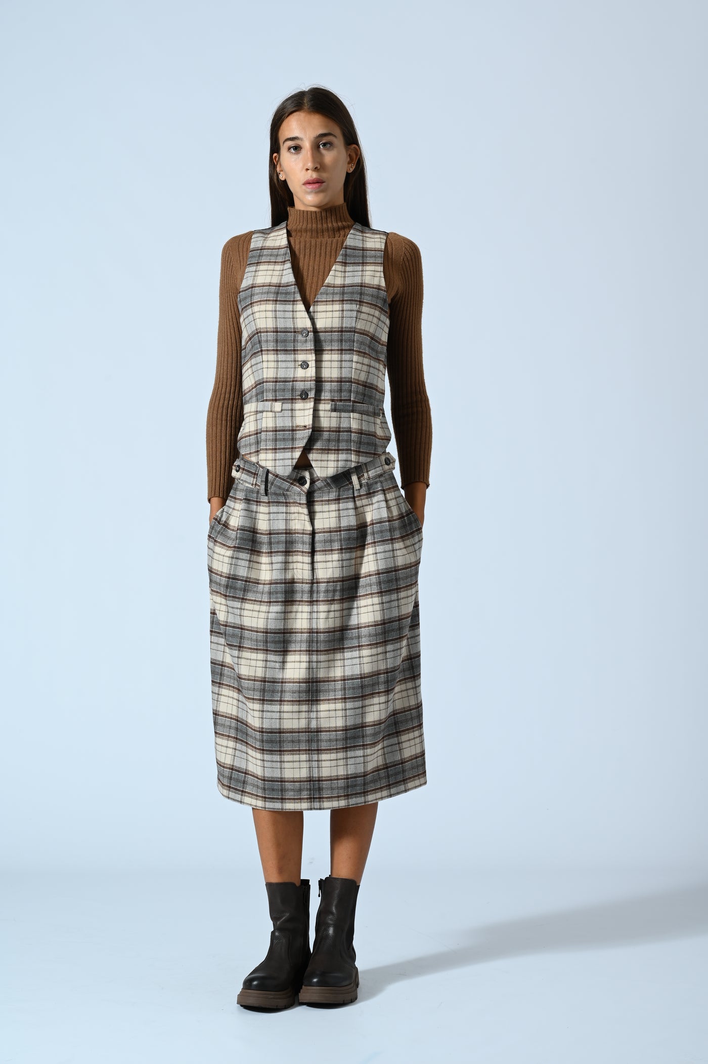 GILET FANTASIA CHECK