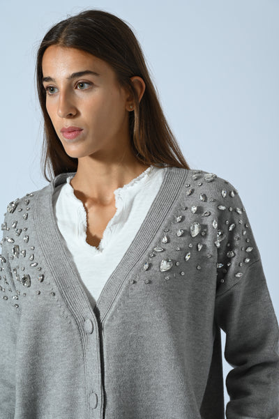 CARDIGAN CABOCHON SPALLE