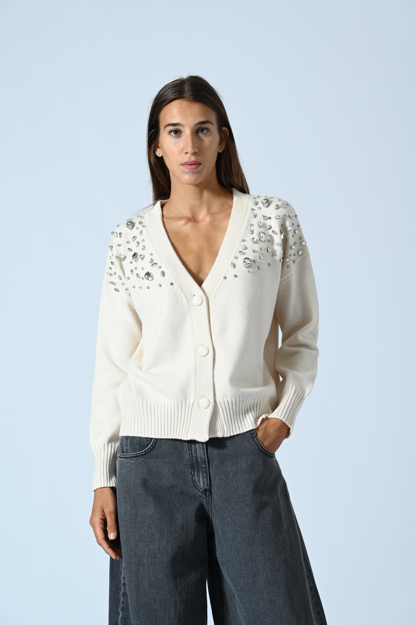 CARDIGAN CABOCHON SPALLE