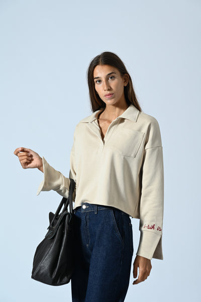 FELPA POLO DERBY CON RICAMO