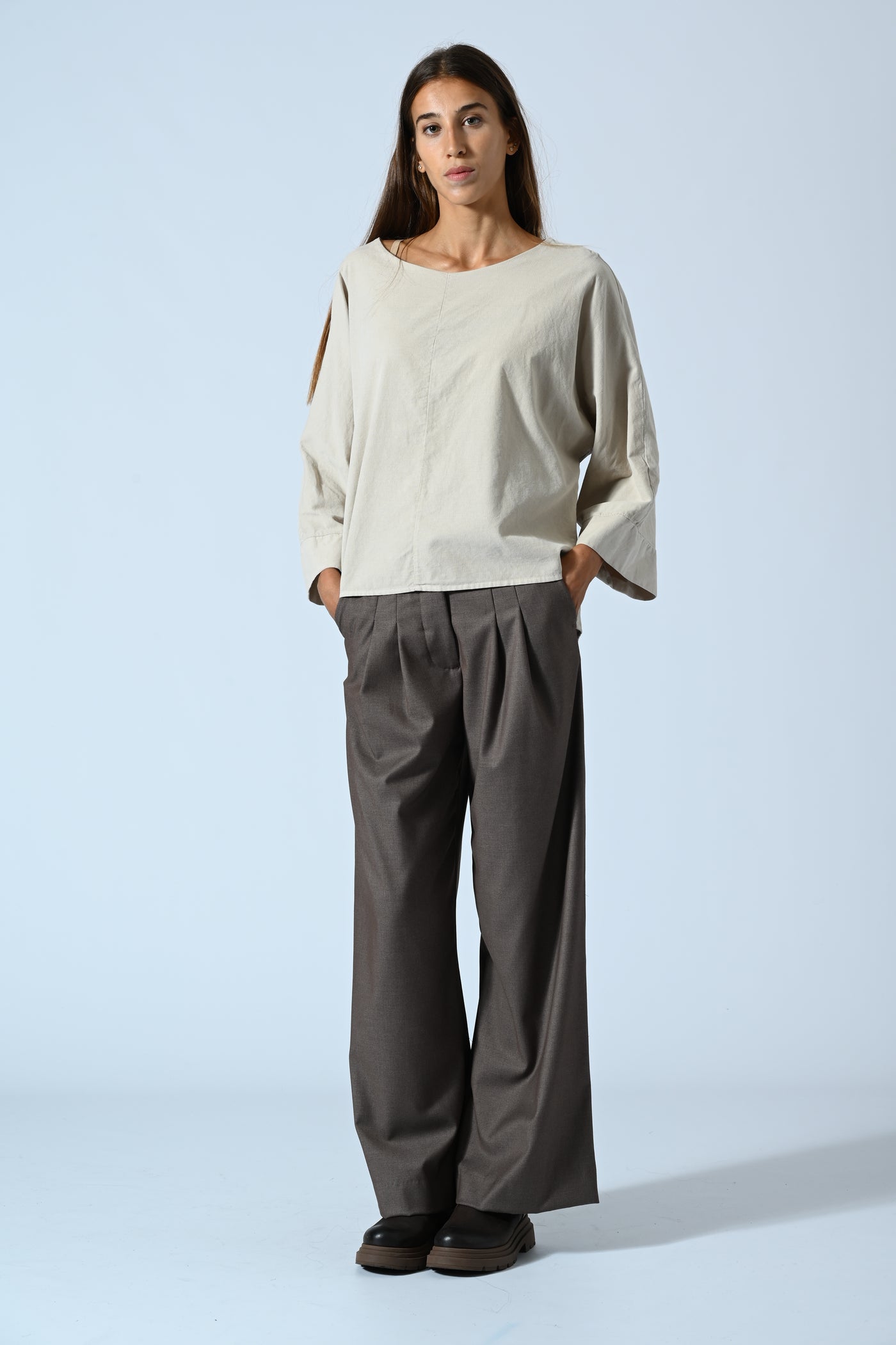 BLUSA IN VELLUTO MANICA AMPIA