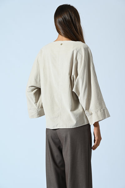 BLUSA IN VELLUTO MANICA AMPIA