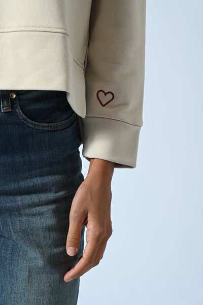 FELPA GIROCOLLO CON RICAMO