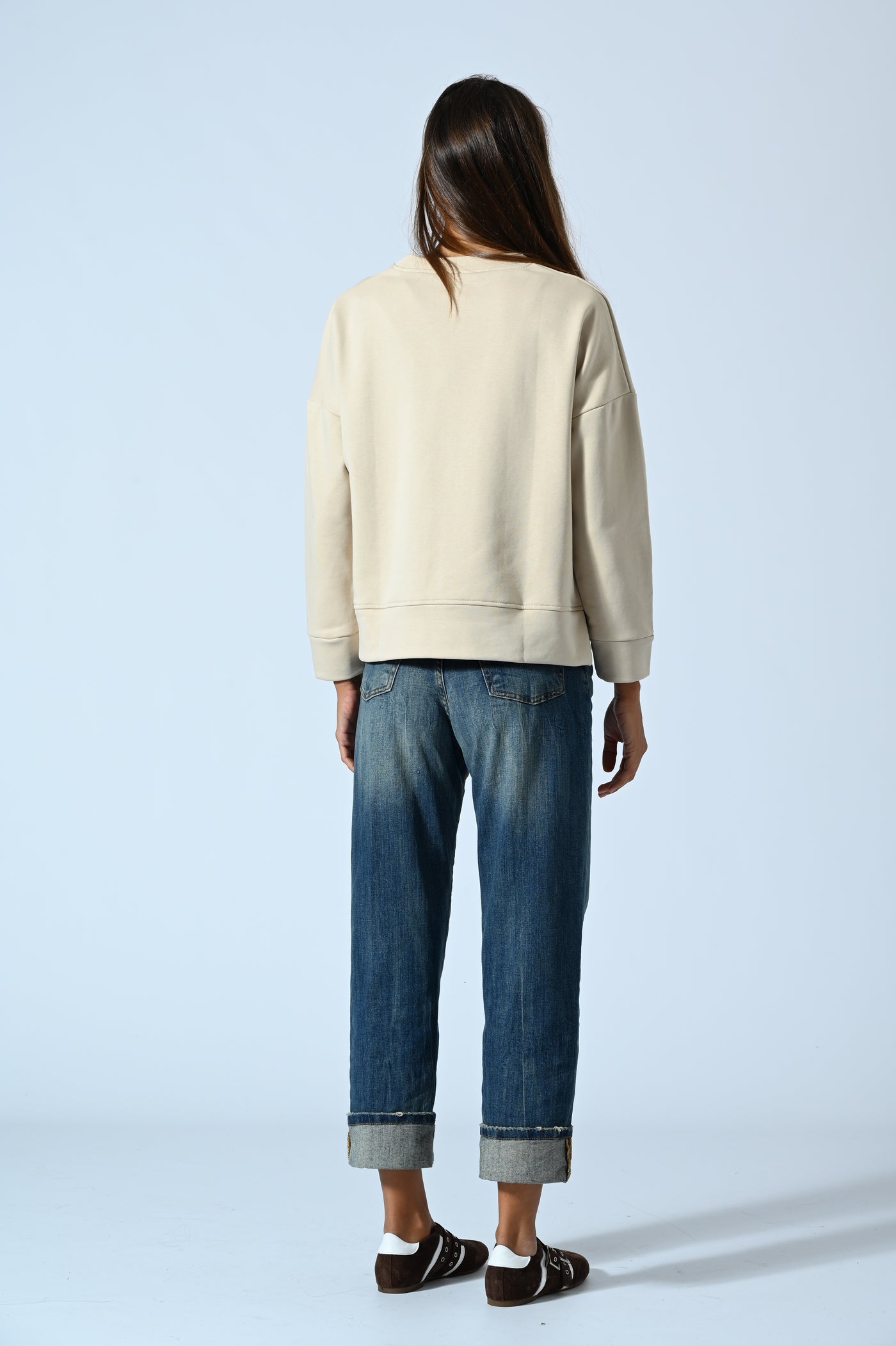 FELPA GIROCOLLO CON RICAMO