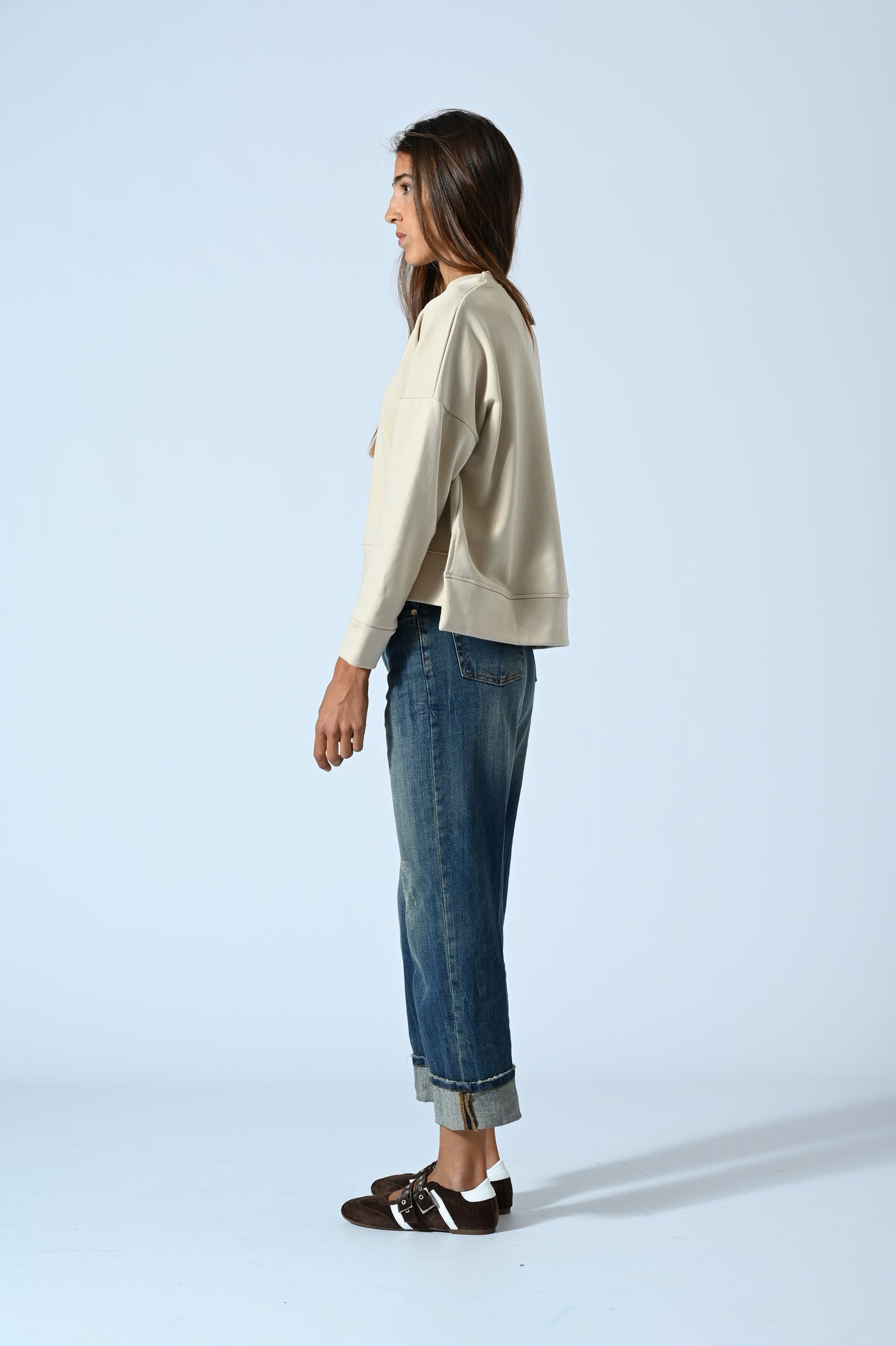 FELPA GIROCOLLO CON RICAMO