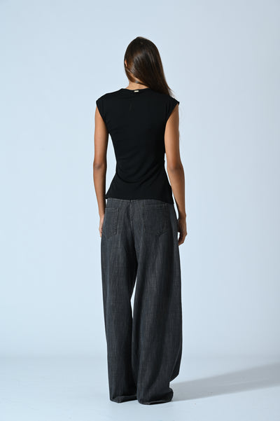 JEANS PALAZZO FIAMM. GRIGIO