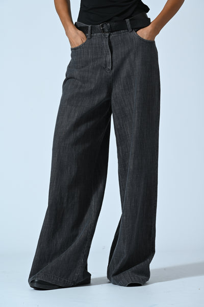 JEANS PALAZZO FIAMM. GRIGIO
