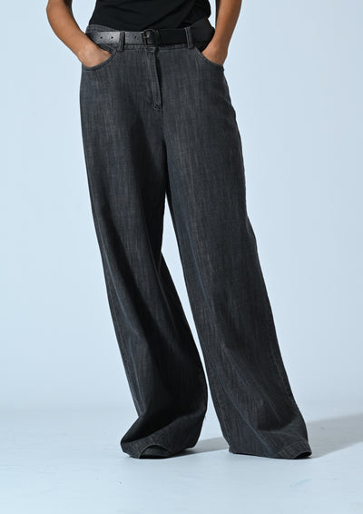 JEANS PALAZZO FIAMM. GRIGIO