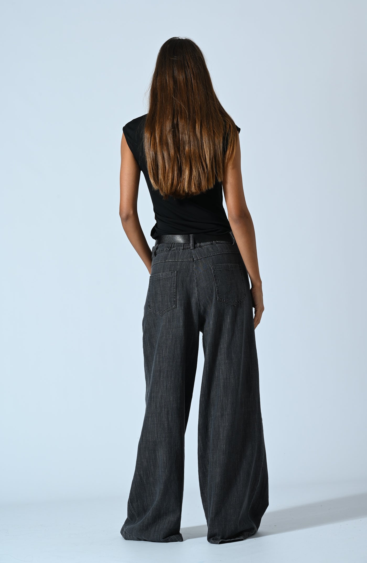JEANS PALAZZO FIAMM. GRIGIO