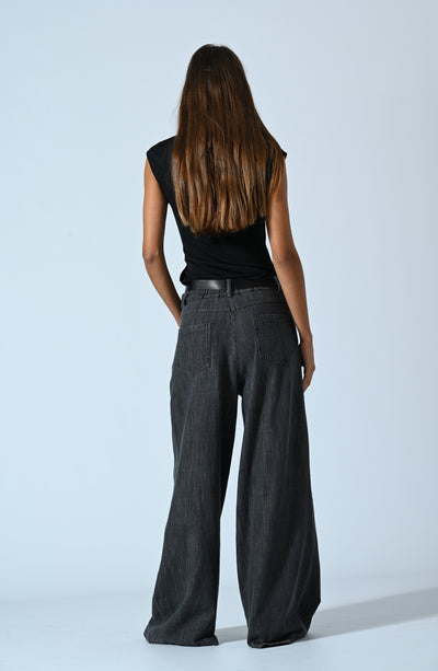 JEANS PALAZZO FIAMM. GRIGIO