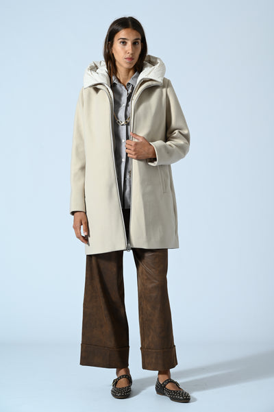 CAPPOTTO IN PANNO CON INSERTO IN ECOPIUMA