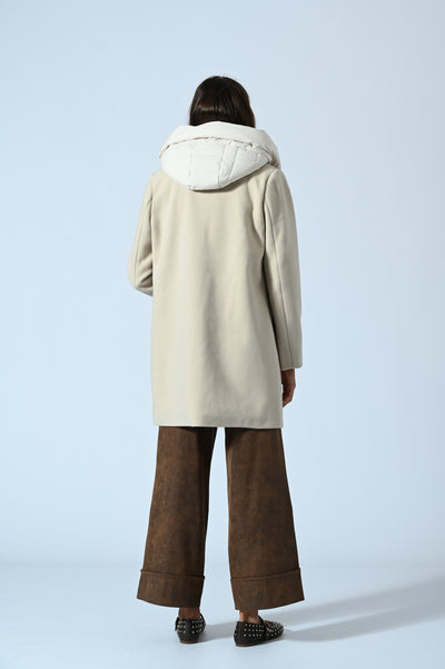 CAPPOTTO IN PANNO CON INSERTO IN ECOPIUMA