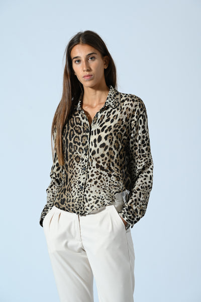 CAMICIA CROPPED ANIMALIER