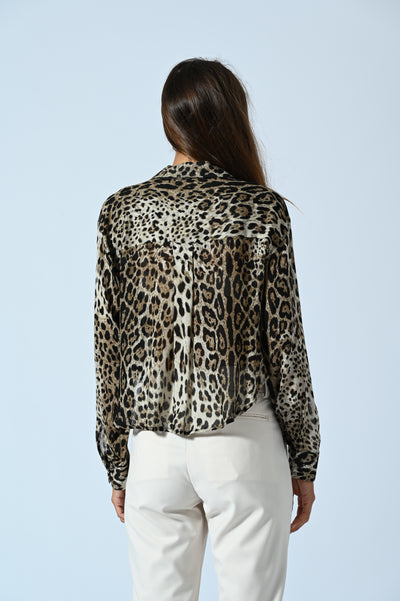 CAMICIA CROPPED ANIMALIER