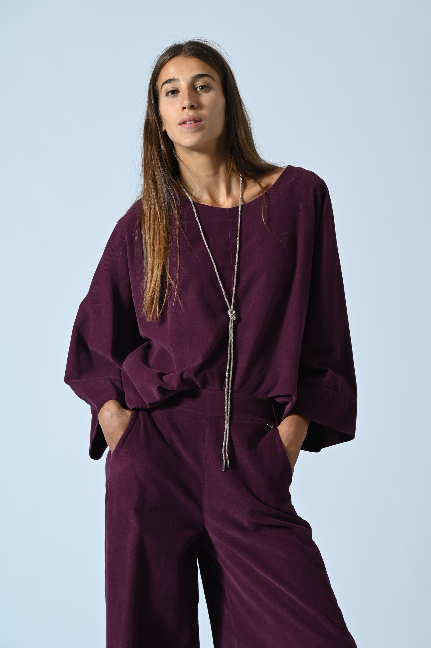 BLUSA IN VELLUTO MANICA AMPIA