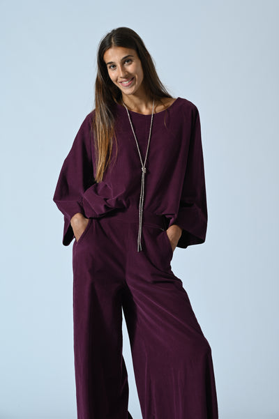 BLUSA IN VELLUTO MANICA AMPIA