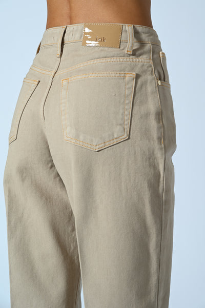 PANTALONI MOM-FIT IN COTONE