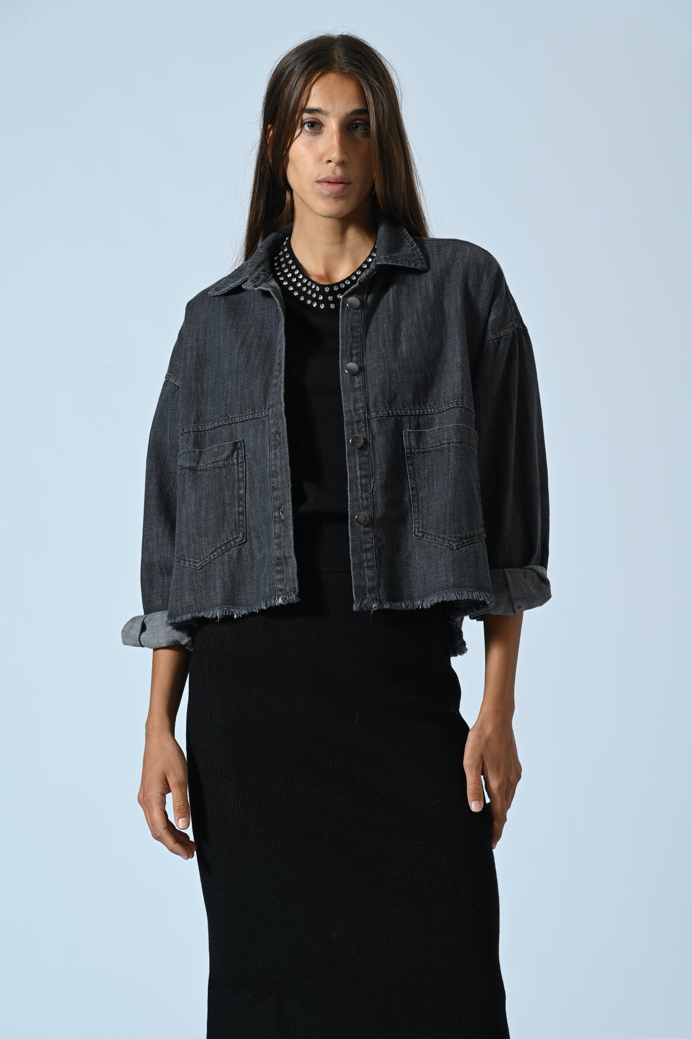 OVERSHIRT DENIM FIAMM. GRIGIO