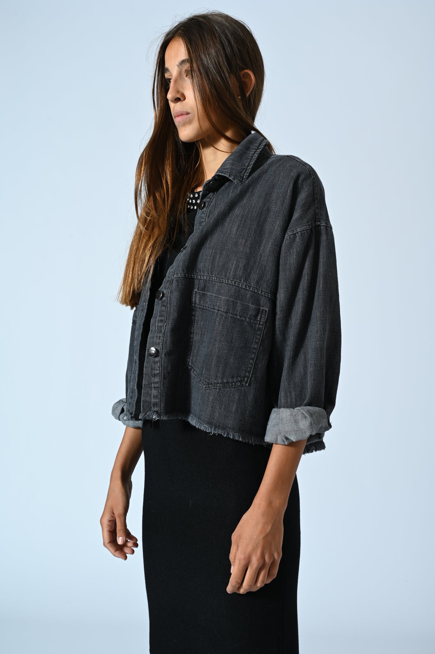 OVERSHIRT DENIM FIAMM. GRIGIO