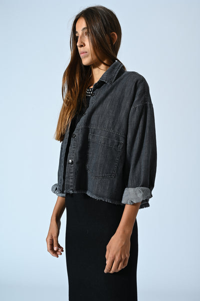 OVERSHIRT DENIM FIAMM. GRIGIO