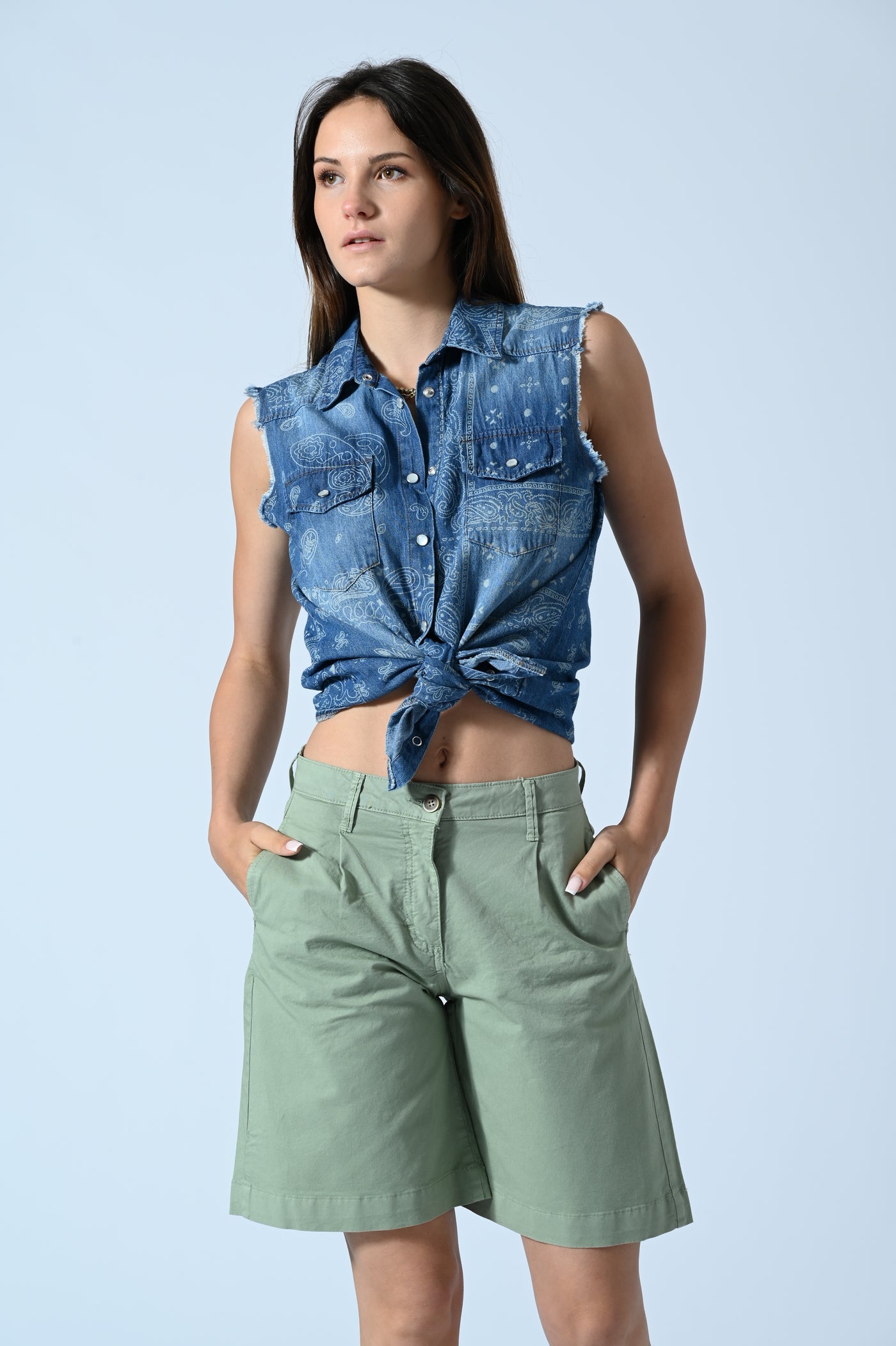 CAMICIA JEANS BANDANA