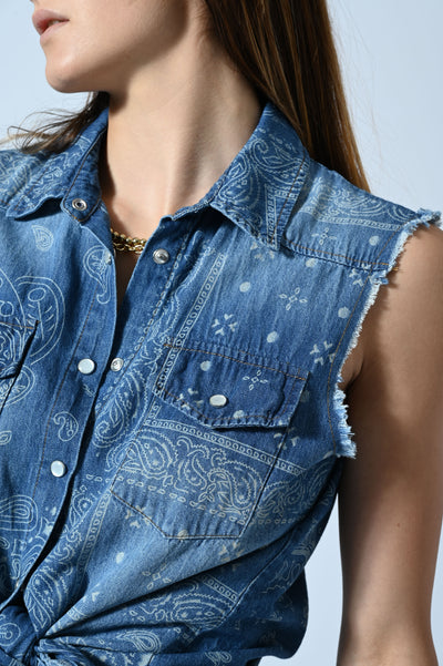 CAMICIA JEANS BANDANA