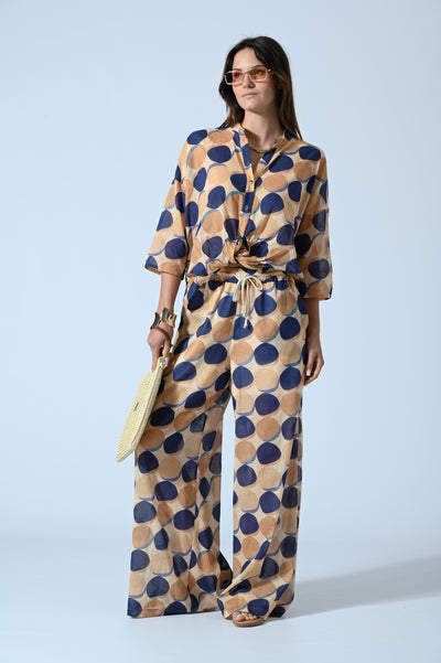 PANT. PALAZZO VOILE FANT. POIS