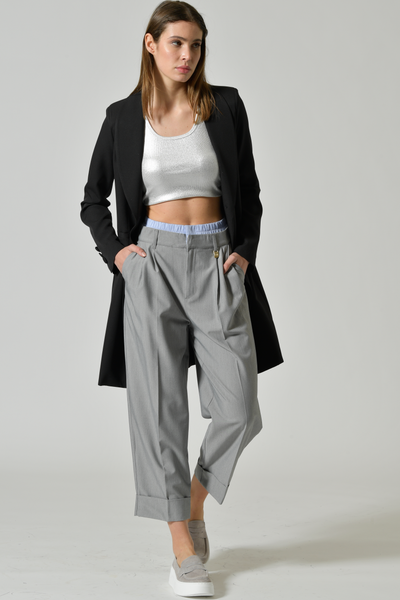 PANT. CROPPED PINCE VISCOSA