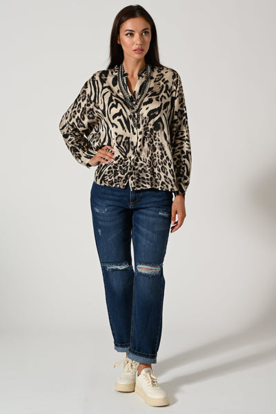 CAMICIA RASO ANIMALIER