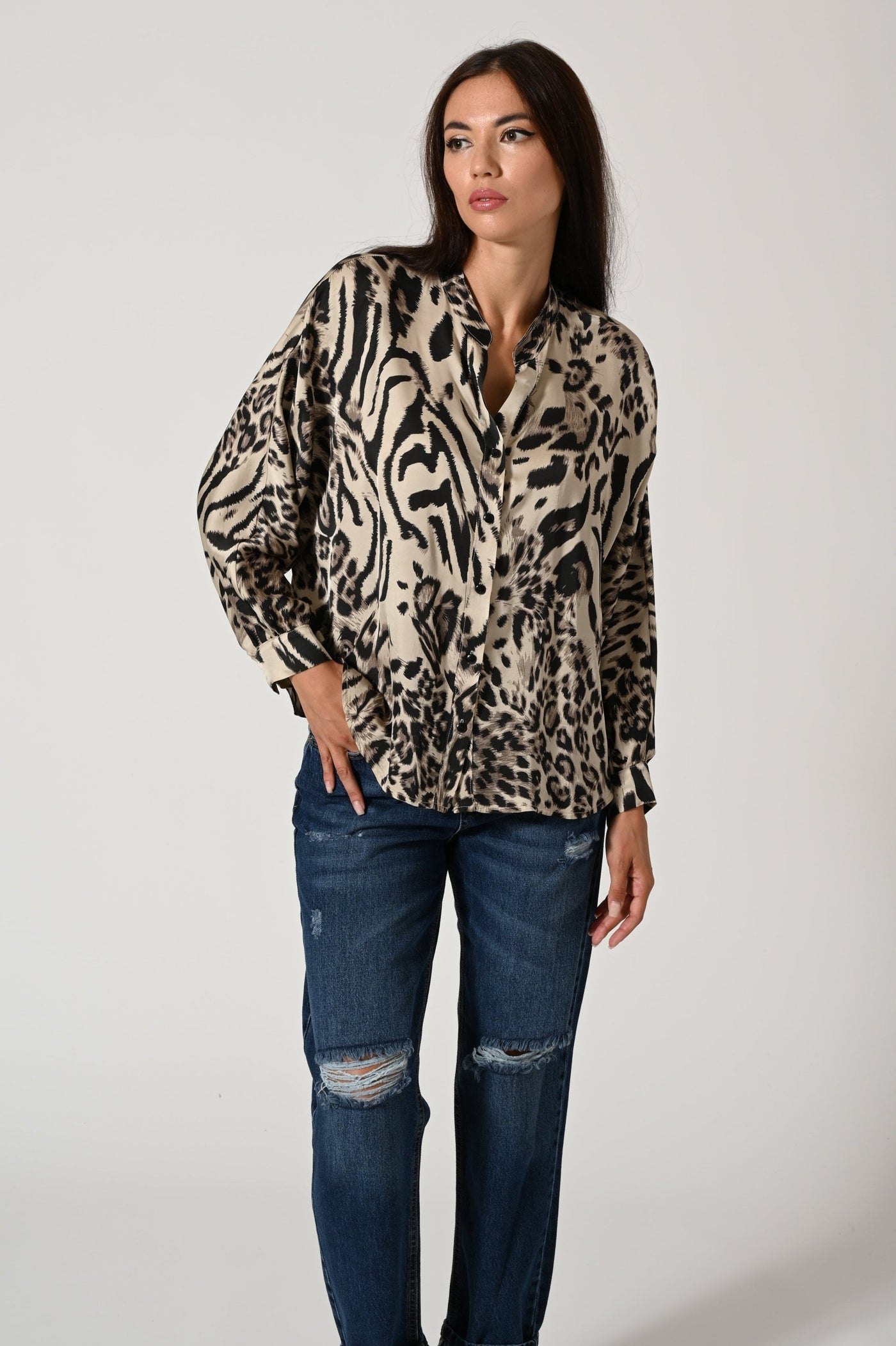 CAMICIA RASO ANIMALIER