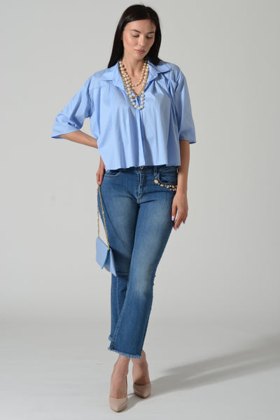 CAMICIA CROPPED PIEGHE POPELI