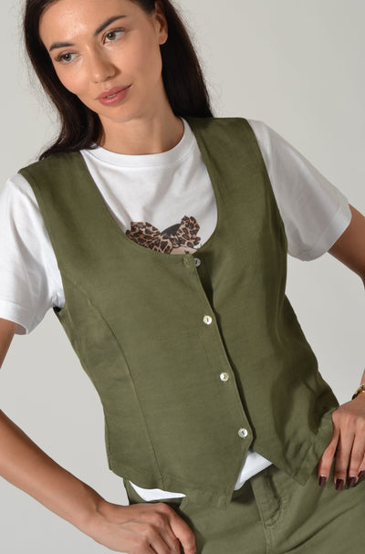 GILET VISC. LINO