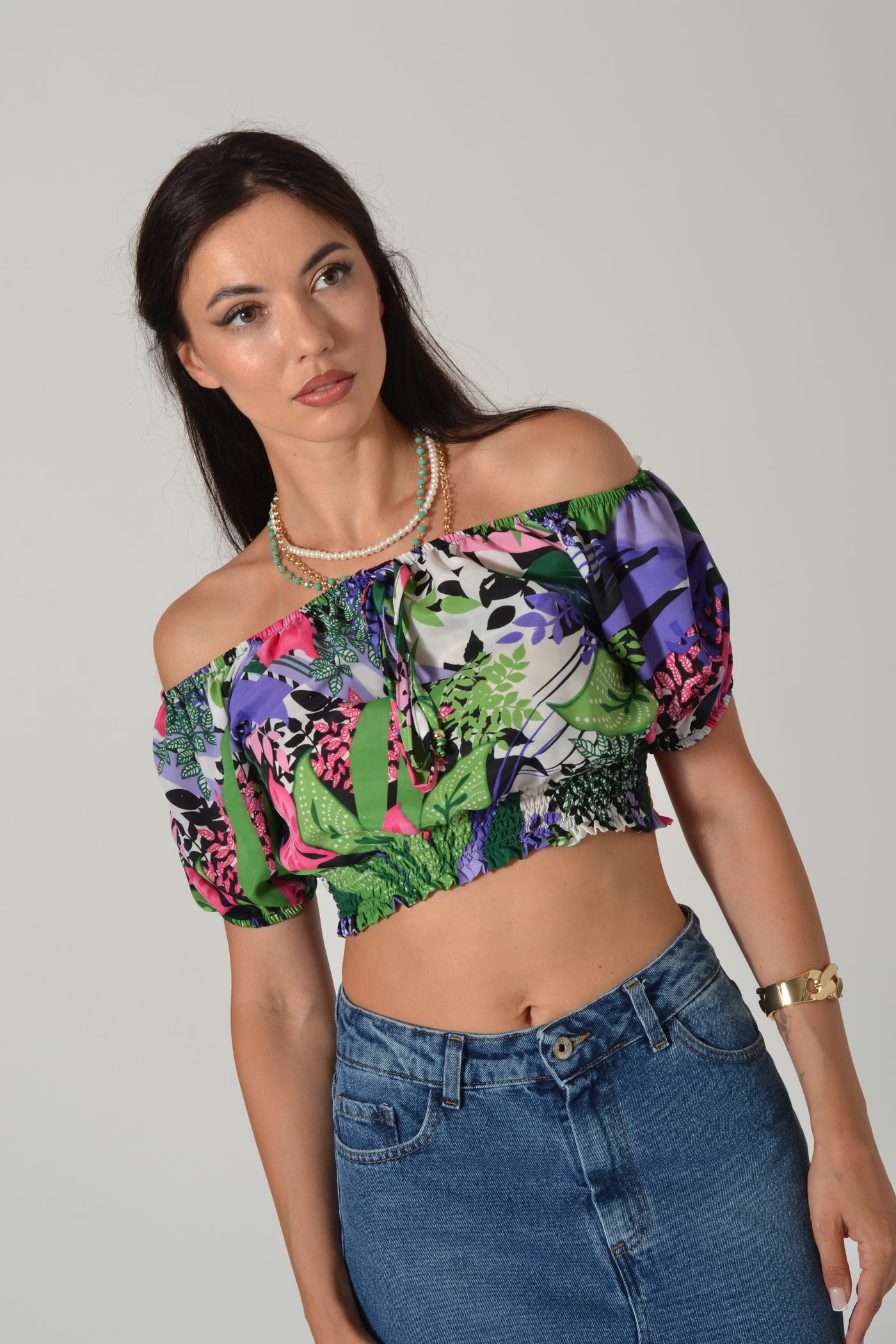 BLUSA CROP FIORE