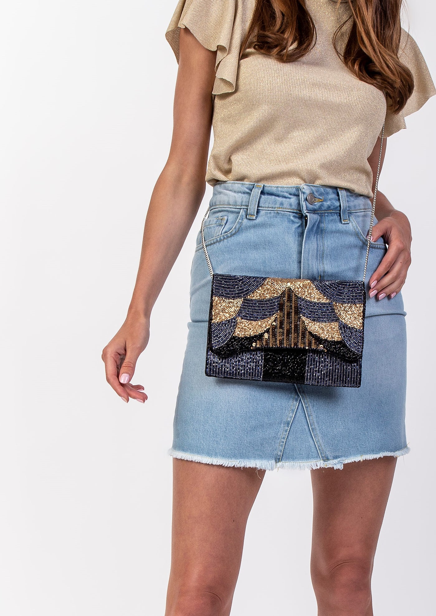 MINIGONNA DENIM SFRANG.