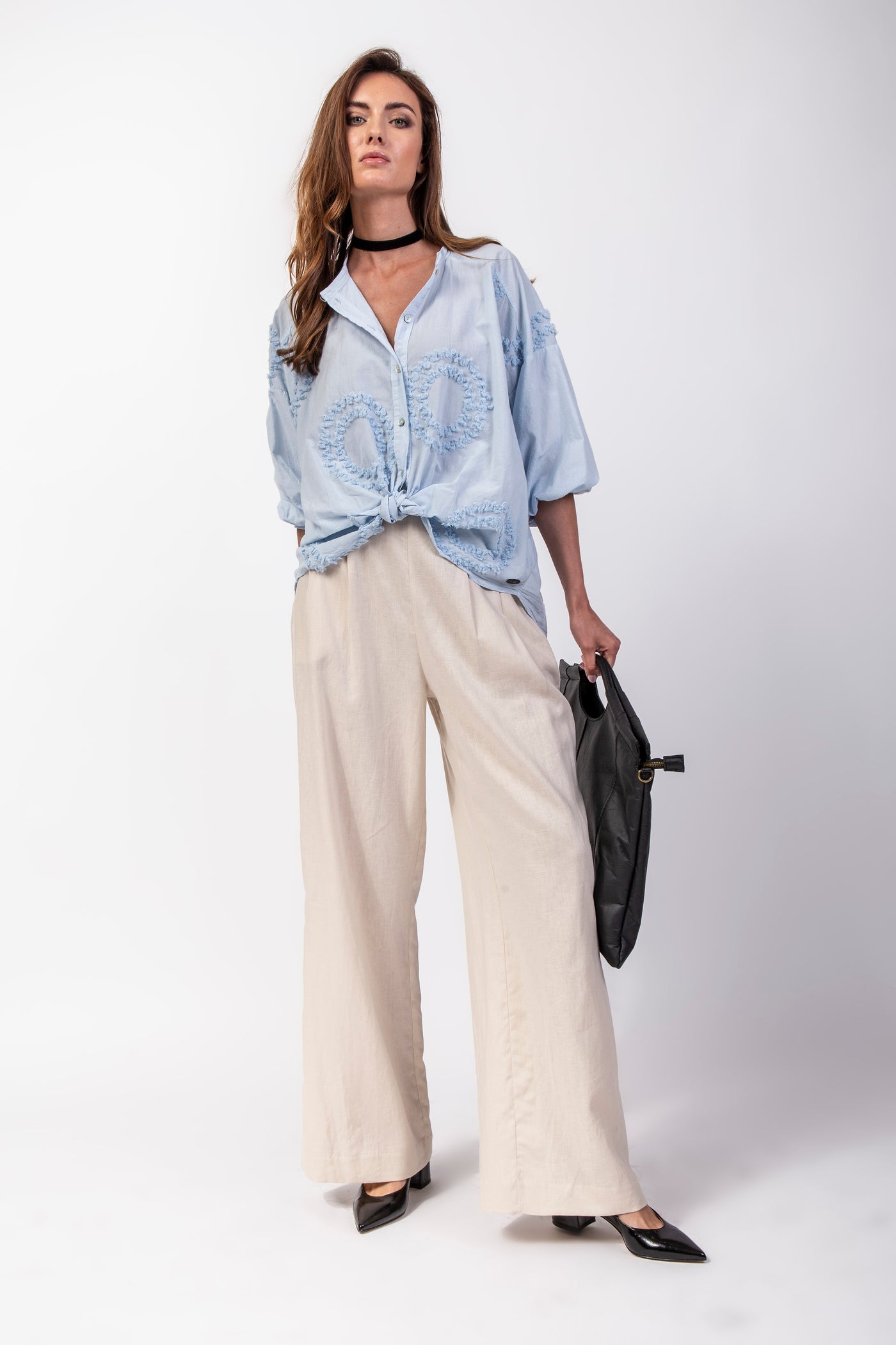 CAMICIA OVER RICAMO