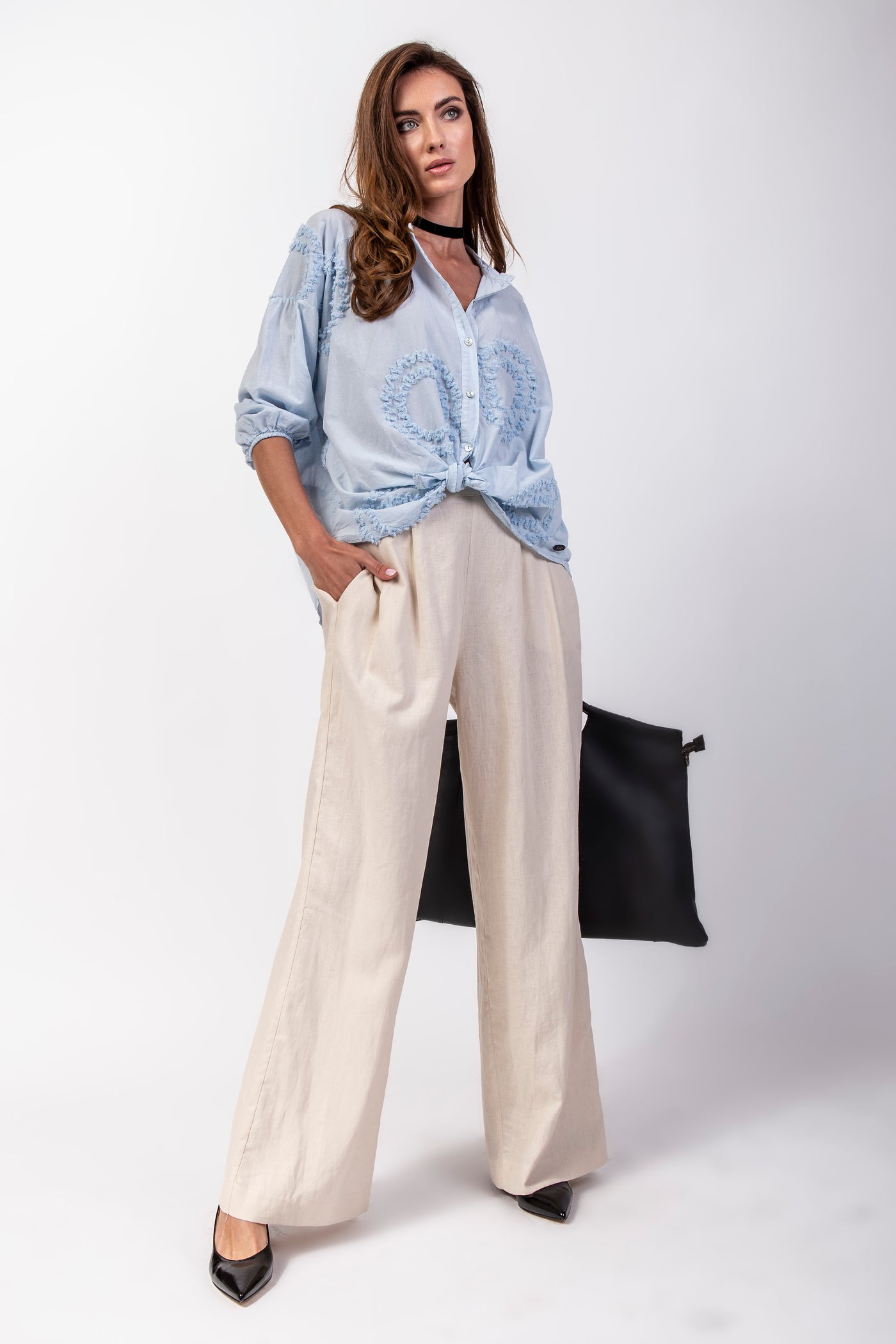 CAMICIA OVER RICAMO