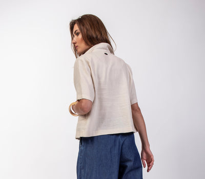 BLAZER CROP LINO-VISCOSA