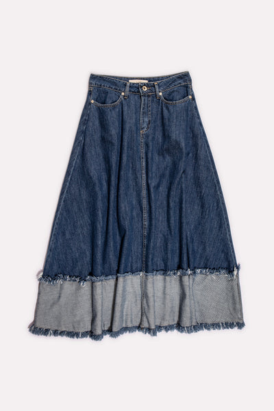 GONNA LUNGA DENIM FASCIA