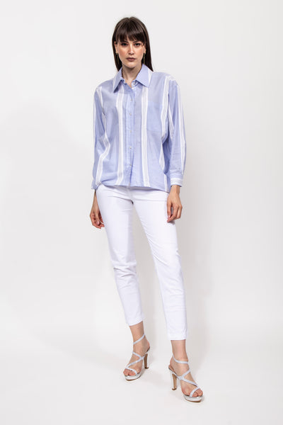 CAMICIA OVER RIGA GRANDE LUREX