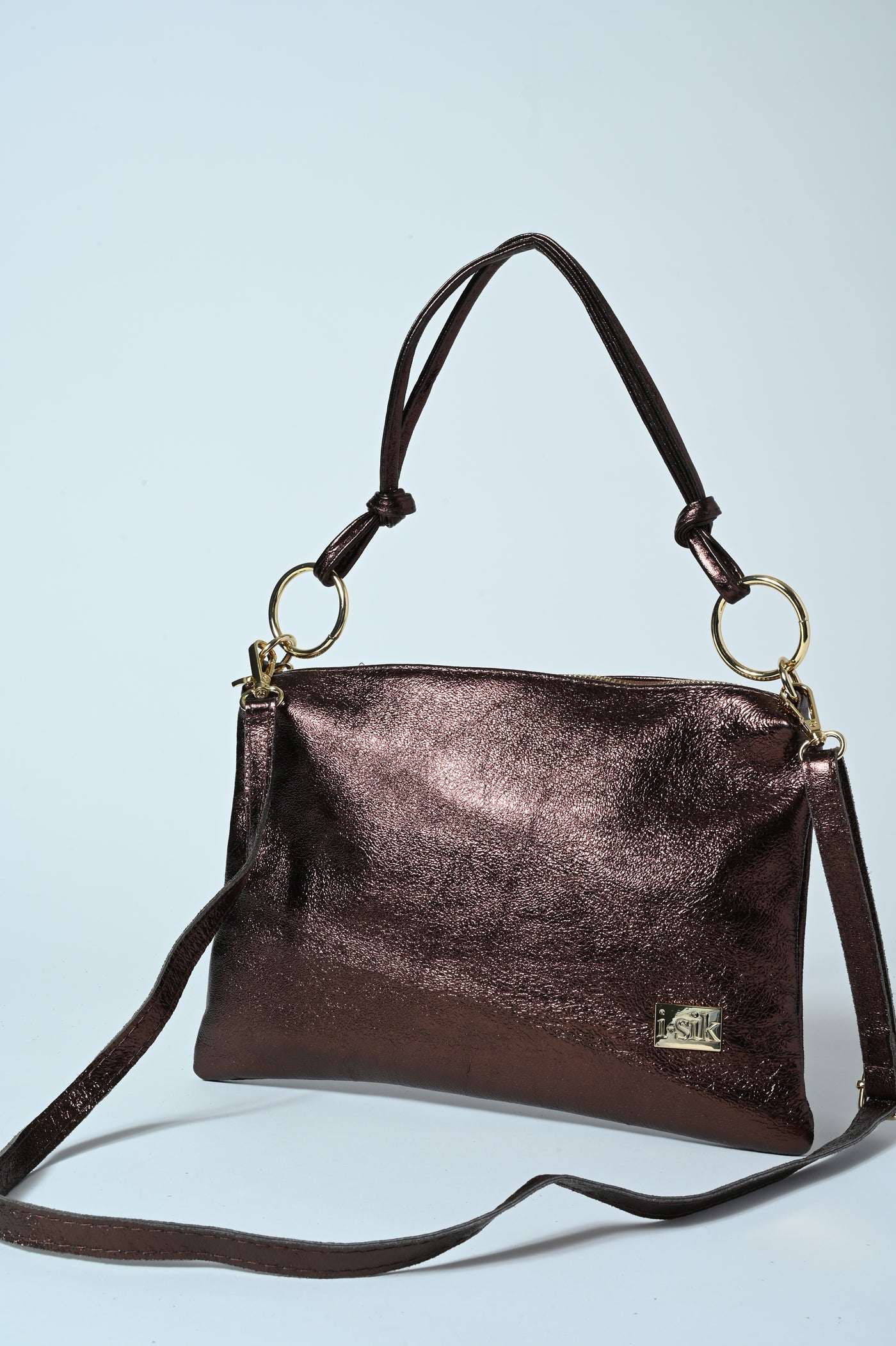 POCHETTE VERA PELLE GLITTER