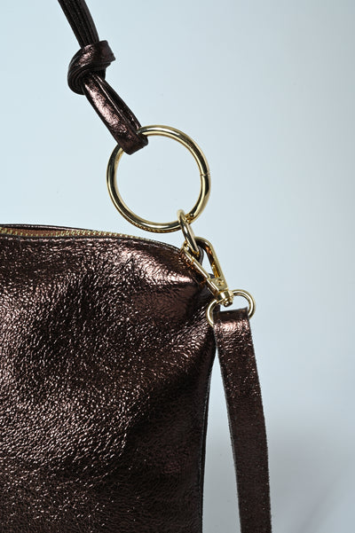 POCHETTE VERA PELLE GLITTER
