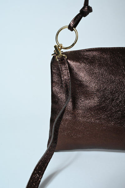 POCHETTE VERA PELLE GLITTER