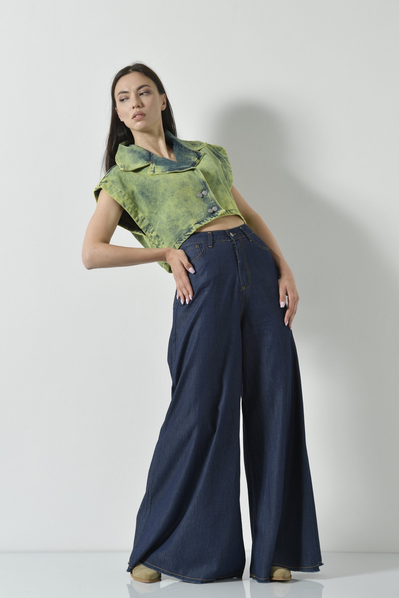 JEANS PALAZZO CHAMBRAY SFRANG.