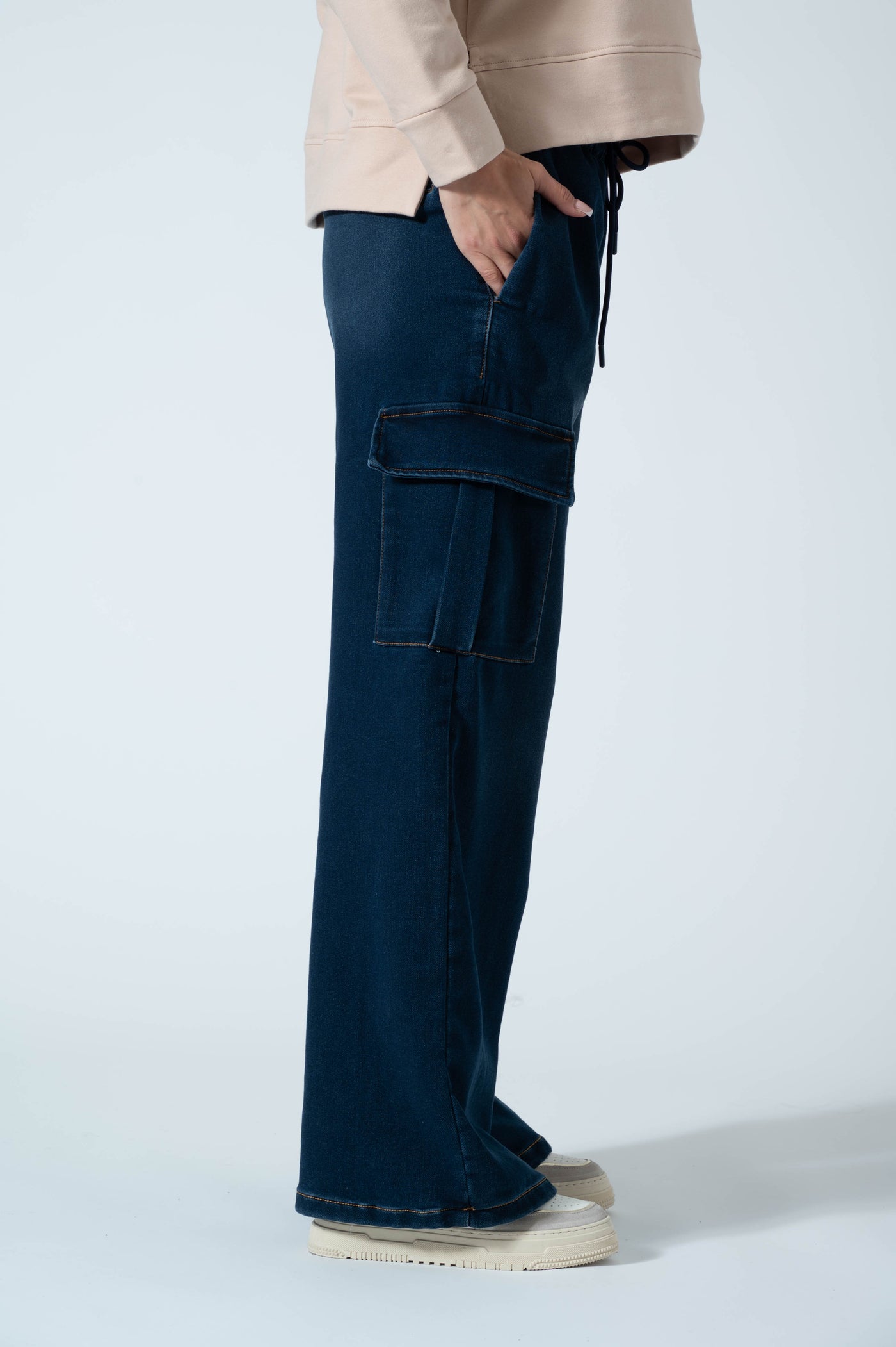 PALAZZO CARGO DENIM FELPA