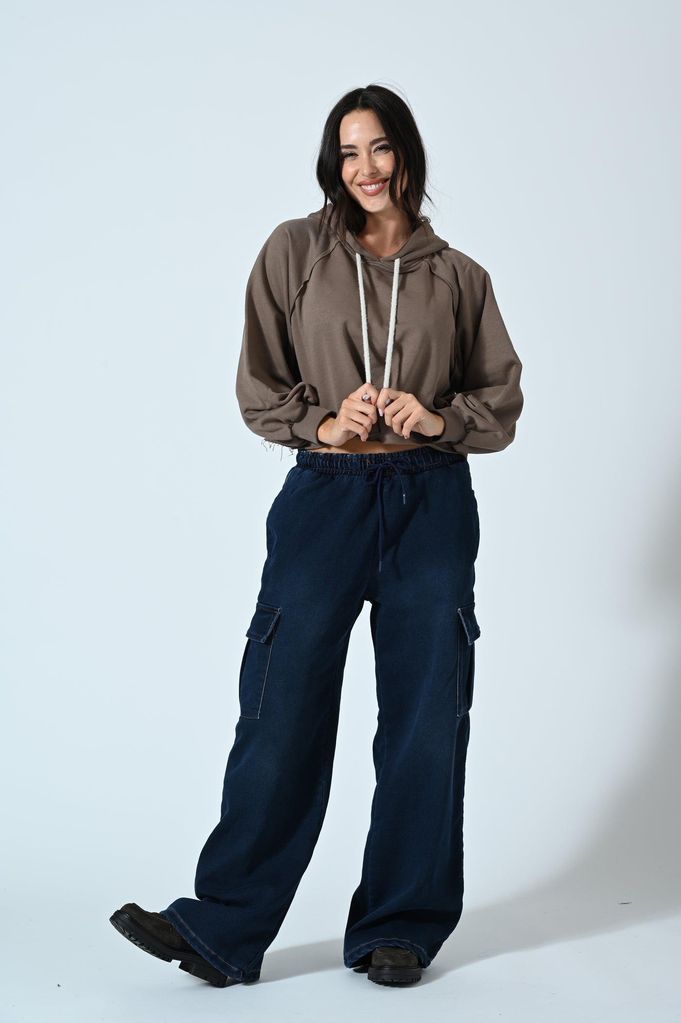 PALAZZO CARGO DENIM FELPA