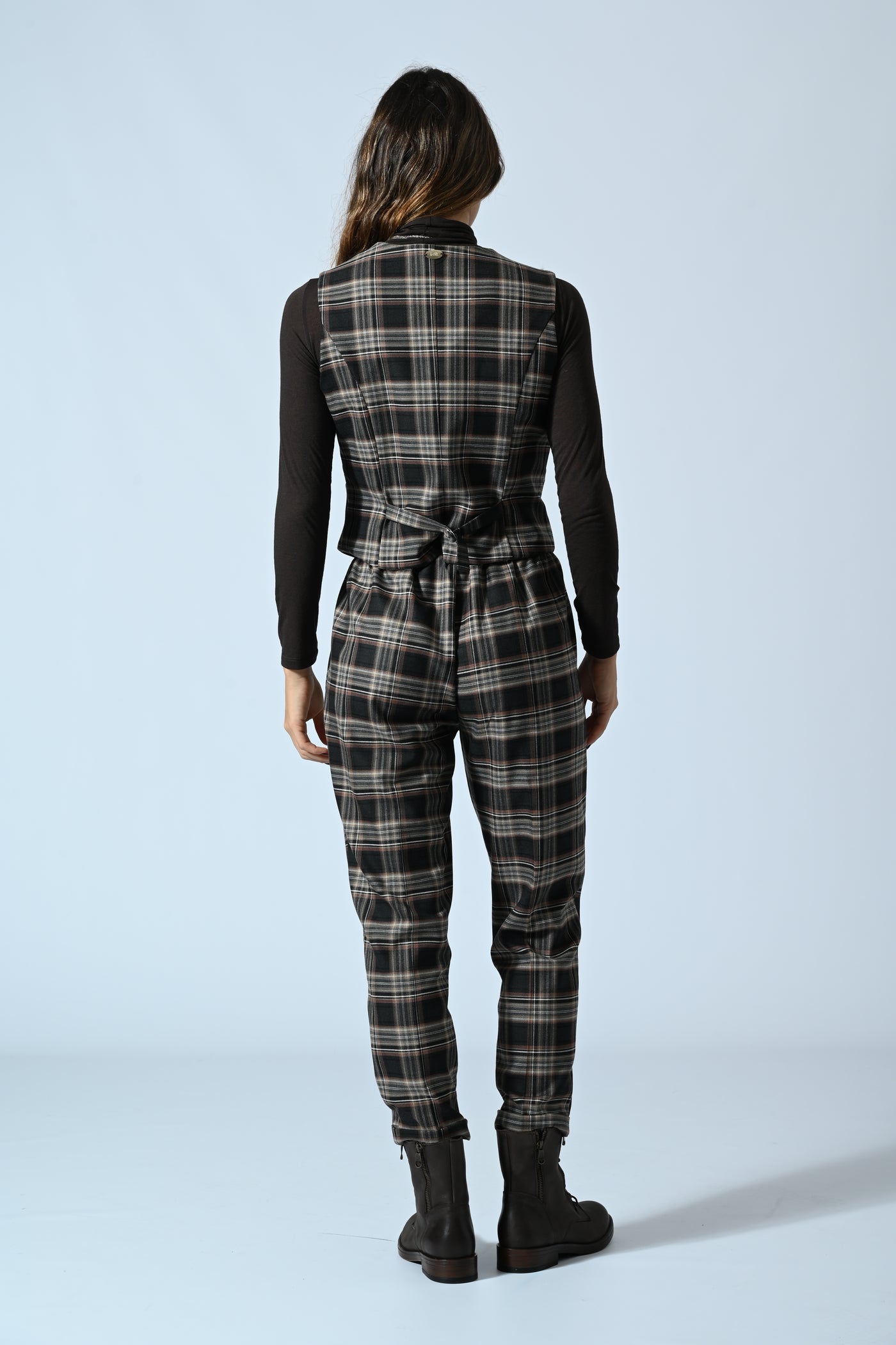 GILET CHECK ASIMMETRICO