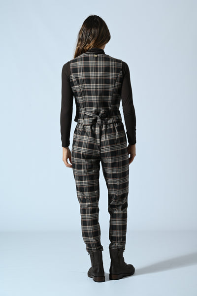 GILET CHECK ASIMMETRICO